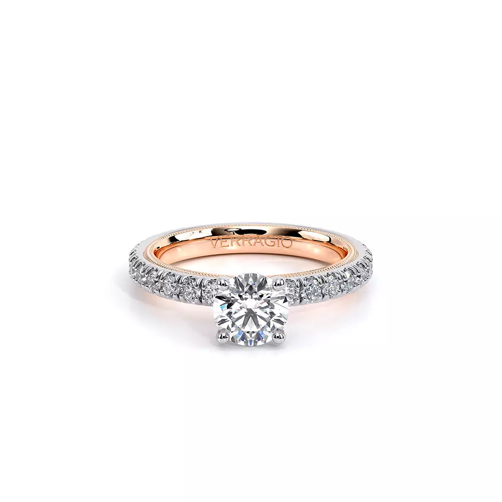 14K White and Rose Gold Semi Mount Engagement Ring