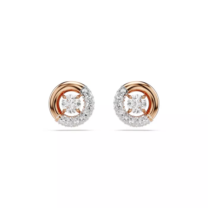 Swarovski® 'Dextera' Women's Gold Plated Metal Stud Earrings - Rose 5692258