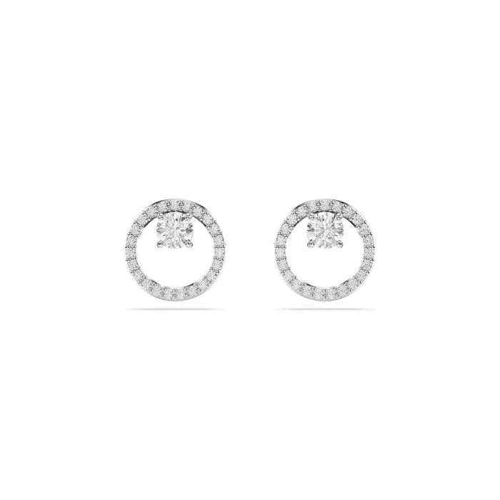 Swarovski® 'Dextera' Women's Base Metal Stud Earrings - Silver 5692262