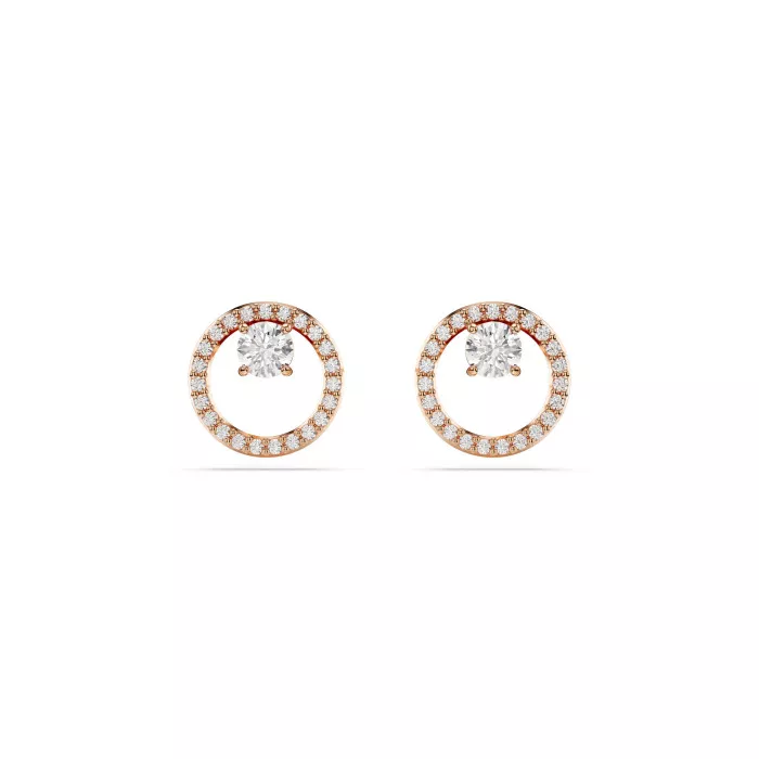 Swarovski® 'Dextera' Women's Gold Plated Metal Stud Earrings - Rose 5692263