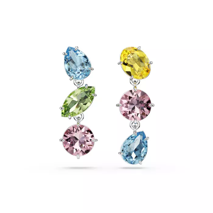 Swarovski® 'Gema' Women's Base Metal Drop Earrings - Silver 5692406