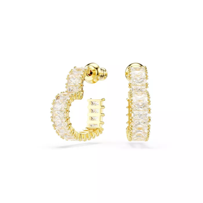 Swarovski® 'Matrix' Women's Gold Plated Metal Hoop Earrings - Gold 5693512
