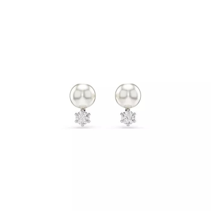 Swarovski® 'Matrix' Women's Base Metal Stud Earrings - Silver 5694225
