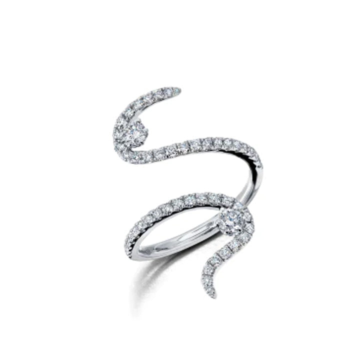 Graziela 18K White Gold Diamond Swirl Ring - MSR-1602475D
