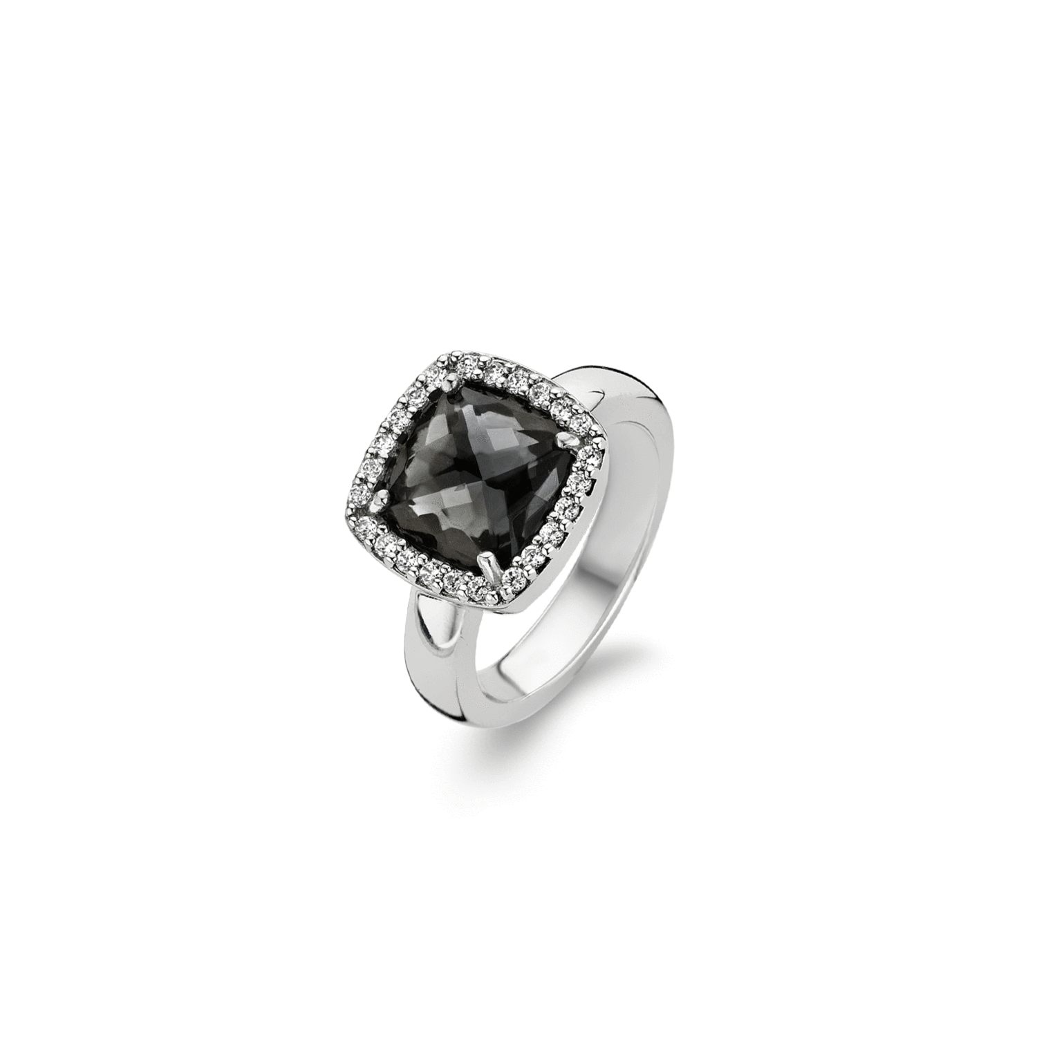 BLACK SOLITAIRE HALO RING