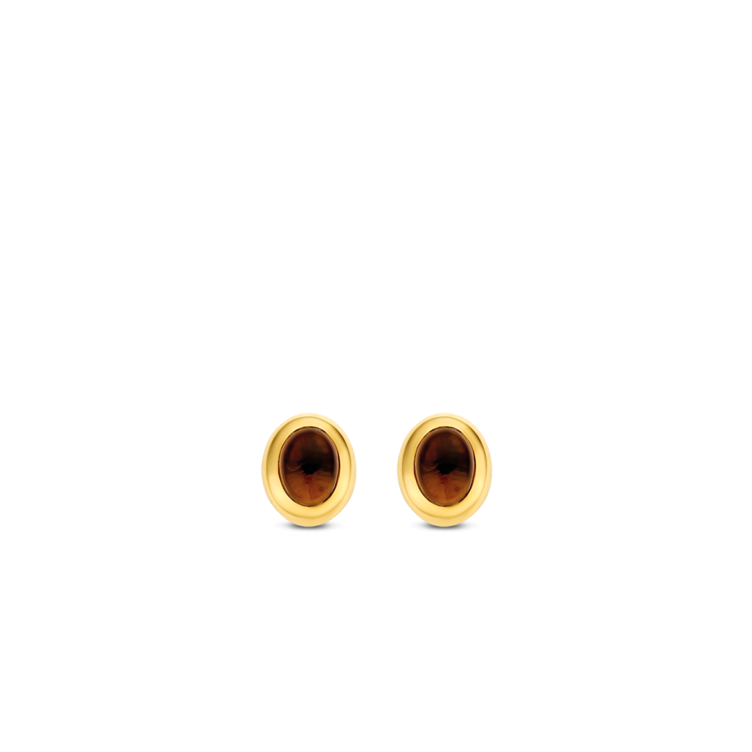 OVAL GOLD & BROWN STUDS