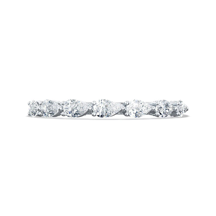 Tacori 18K White Gold Sculpted Crescent Pear Foundation Eternity Band - 2687B12W