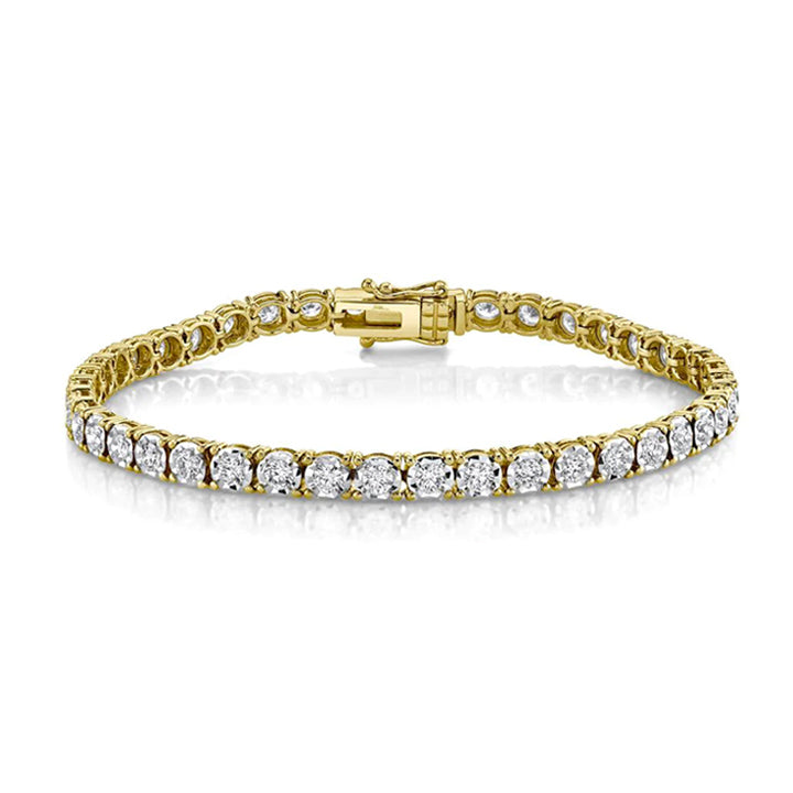 14K Yellow Gold 3.64ctw Diamond Tennis Bracelet - 190144