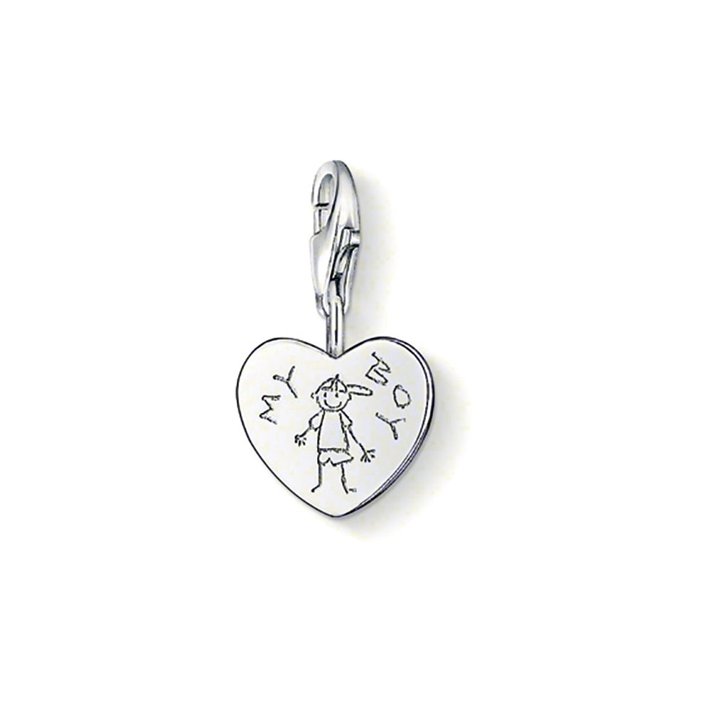 Heart "My Boy" Charm (Silver)