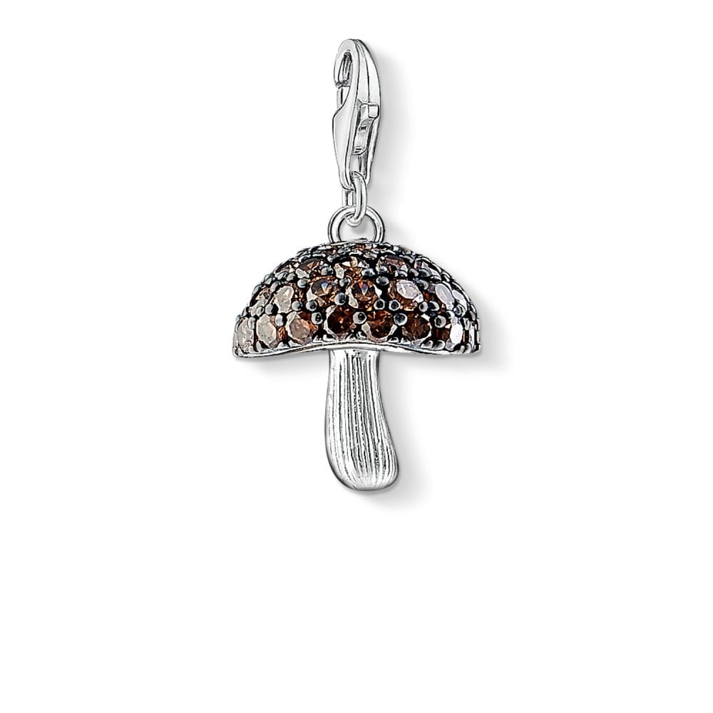 Mushroom Charm (Silver/Brown)