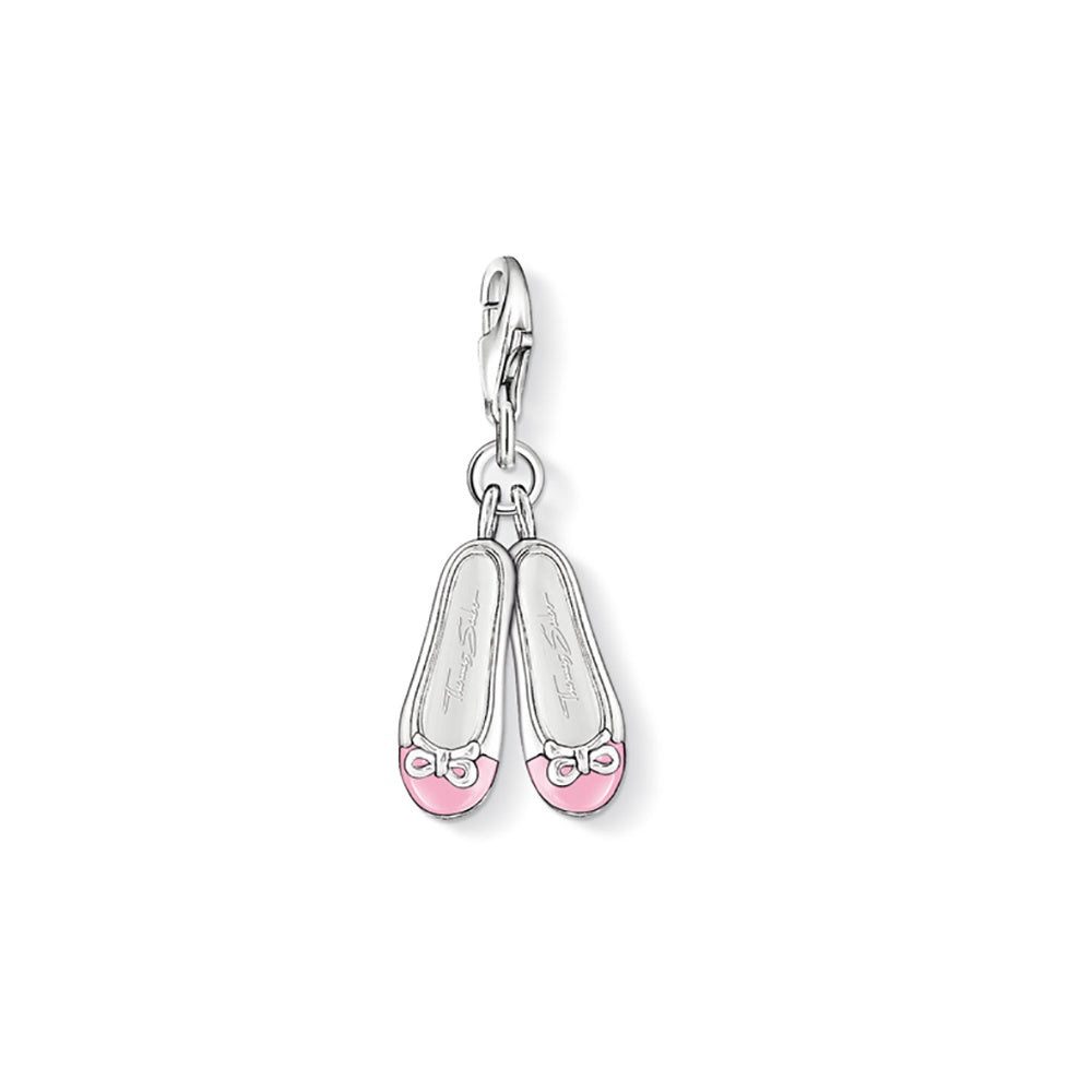 Ballet Shoes Charm (Silver/Pink)