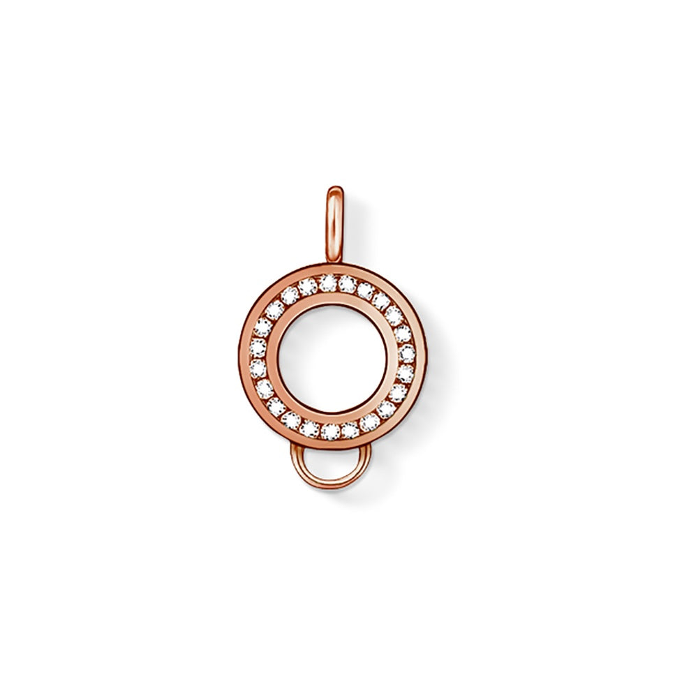 Charm Pendant with CZ Crystals (Rose-Gold)