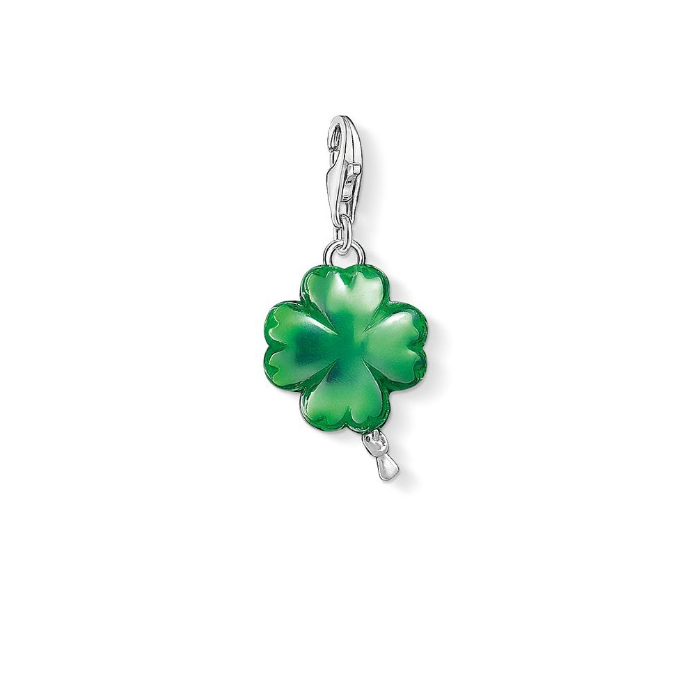 Ballon Four Leaf Clover Charm (Silver/Green)