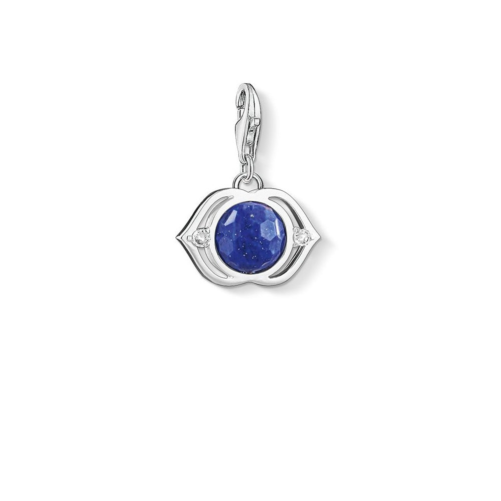 Lotus Charm (Silver/Dark Blue)