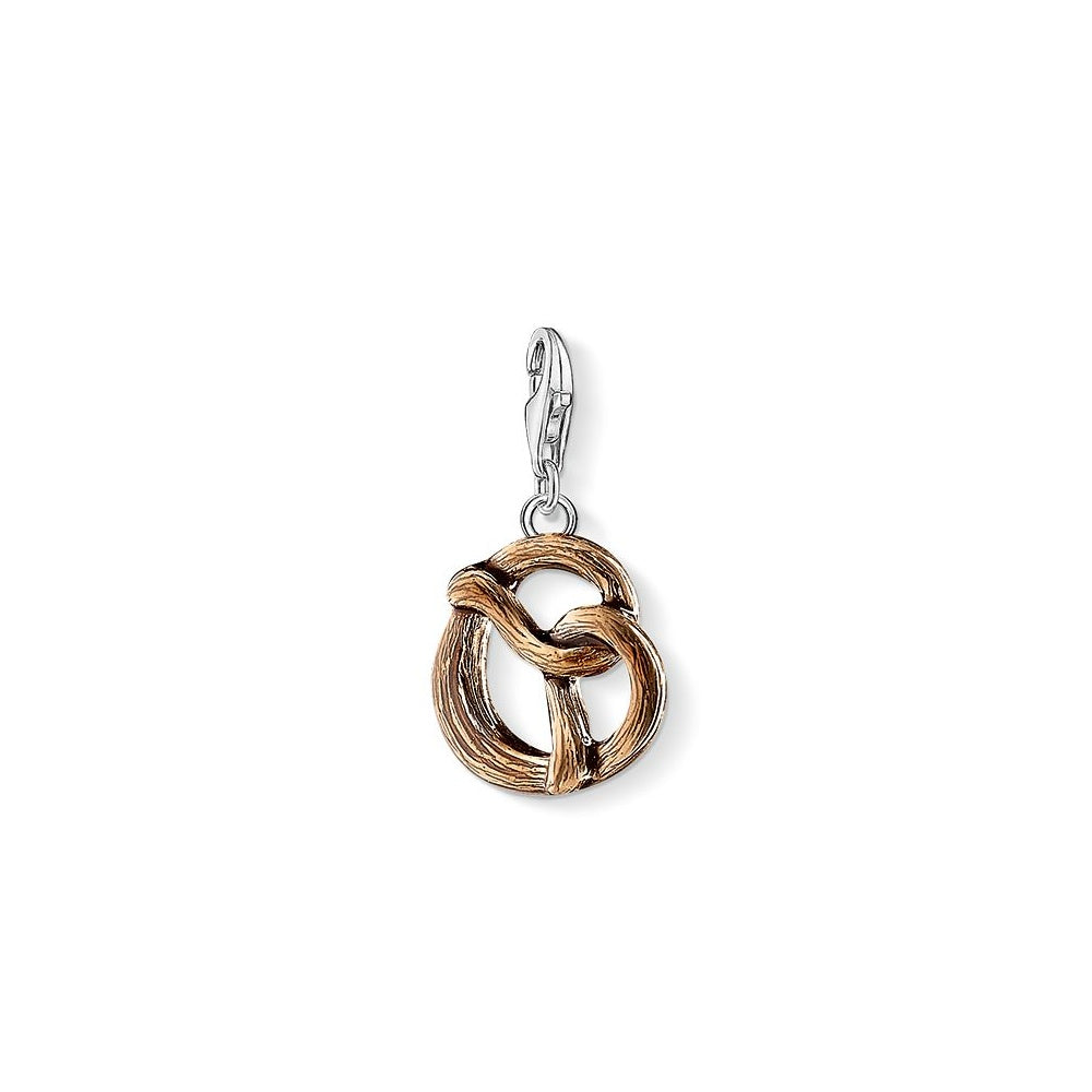 Pretzel Charm (Silver/Brown)