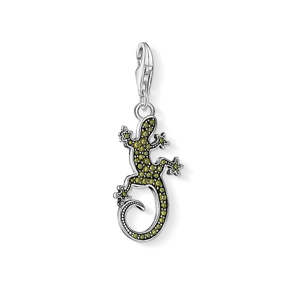 Gecko Charm (Silver/Green)