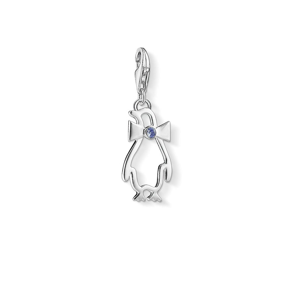 Penguin with Bow Tie Charm (Silver)