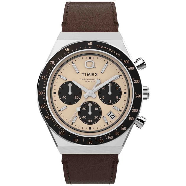 Timex 1970's Q Chronograph 40mm Salmon
