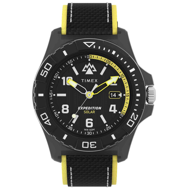 Timex Expedition North Freedive Ocean Tide 46mm rPET Black Yellow