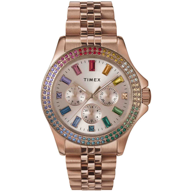 Timex Kaia Multifunction Chronograph 40mm Rose Gold Rainbow