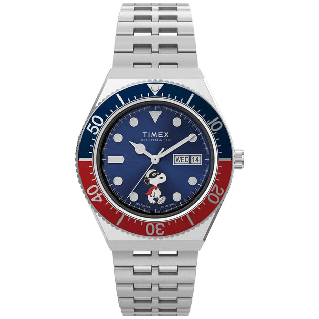 Timex M79 Automatic x Peanuts Masked Marvel Snoopy 40mm Blue