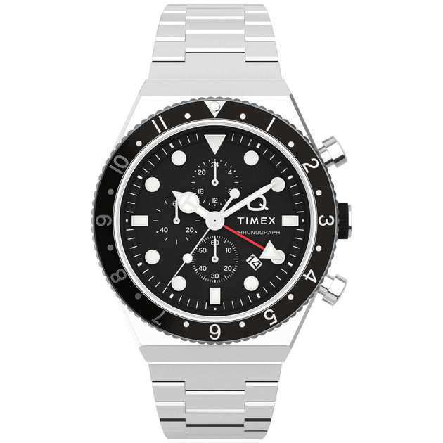 Timex Q GMT Chronograph 40mm Black SS