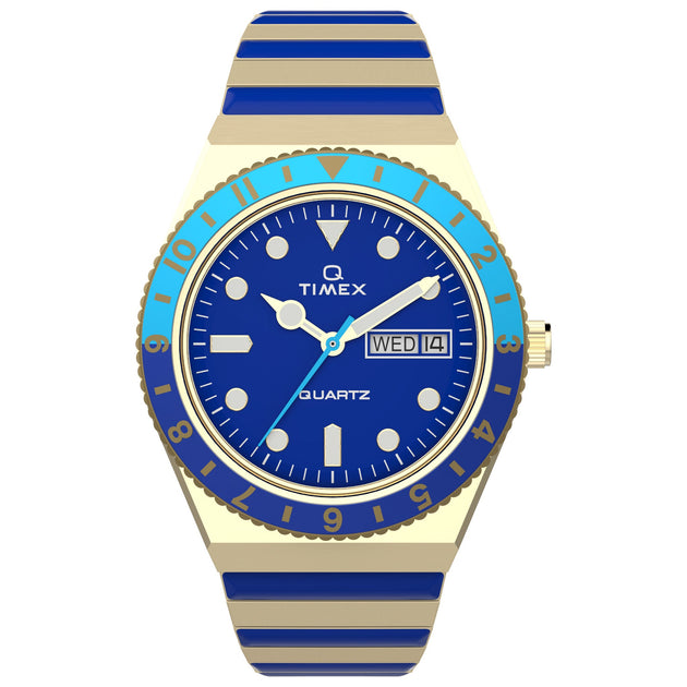 Timex Q Malibu 36mm Blue SS