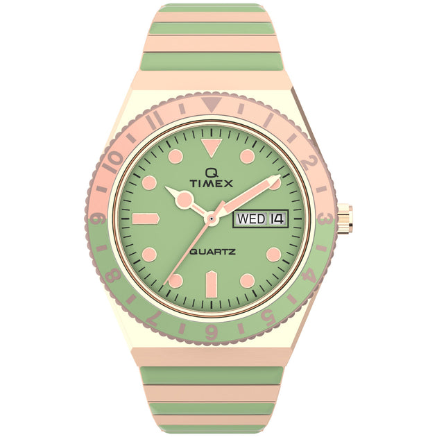 Timex Q Malibu 36mm Mint Green SS