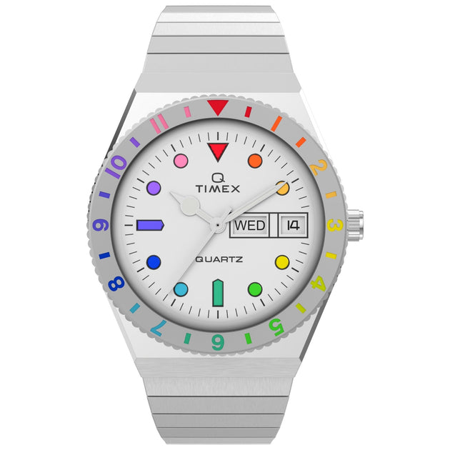 Timex Q Rainbow 36mm Silver
