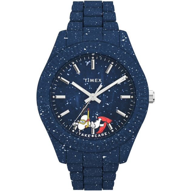 Timex Waterbury Ocean x Peanuts 41mm Recycled Dark Blue