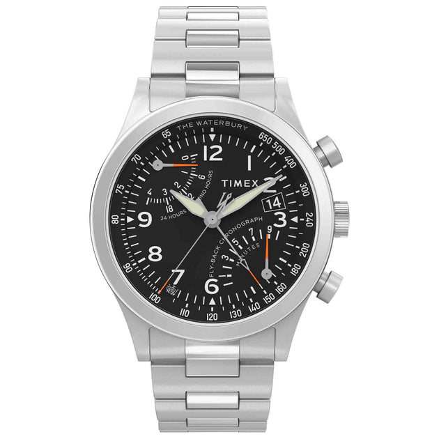 Timex Waterbury Traditional Fly Back Chrono 43mm Black SS