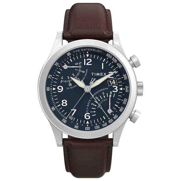 Timex Waterbury Traditional Fly Back Chrono 43mm Blue SS