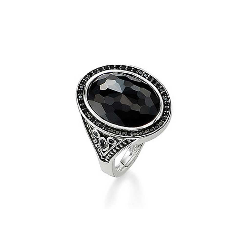 Kathmandu Onyx Stone Ring (Silver/Black)
