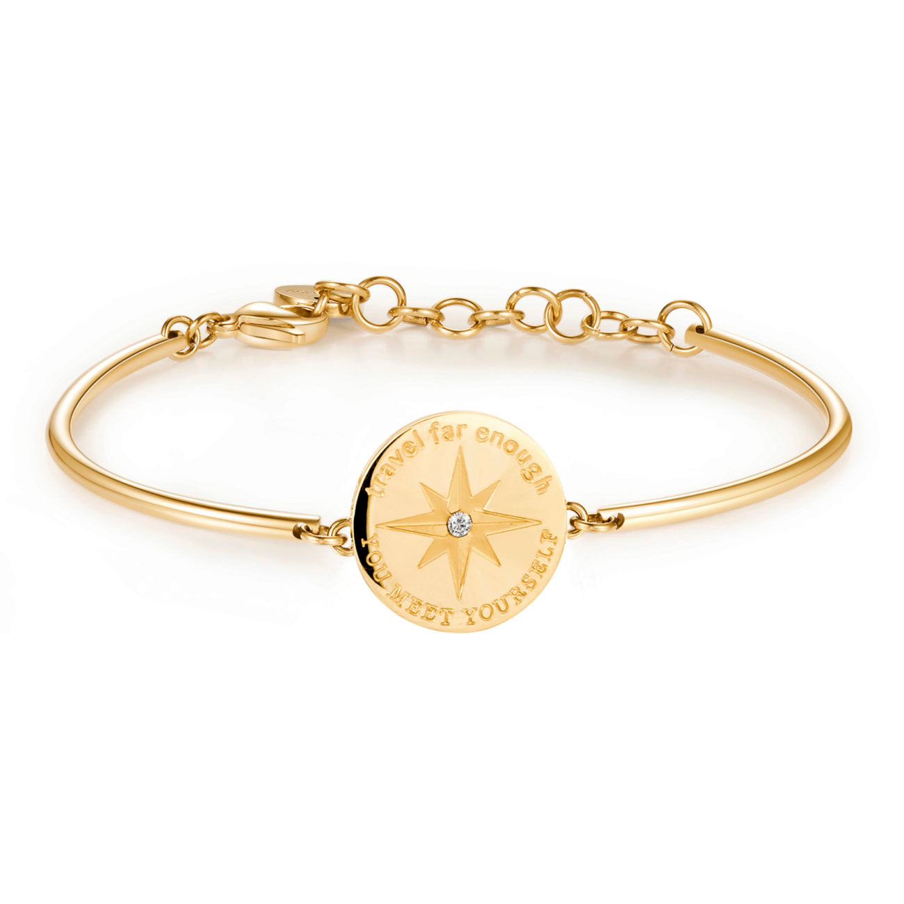 Chakra Rose of the Winds Pendant Bracelet (Gold)