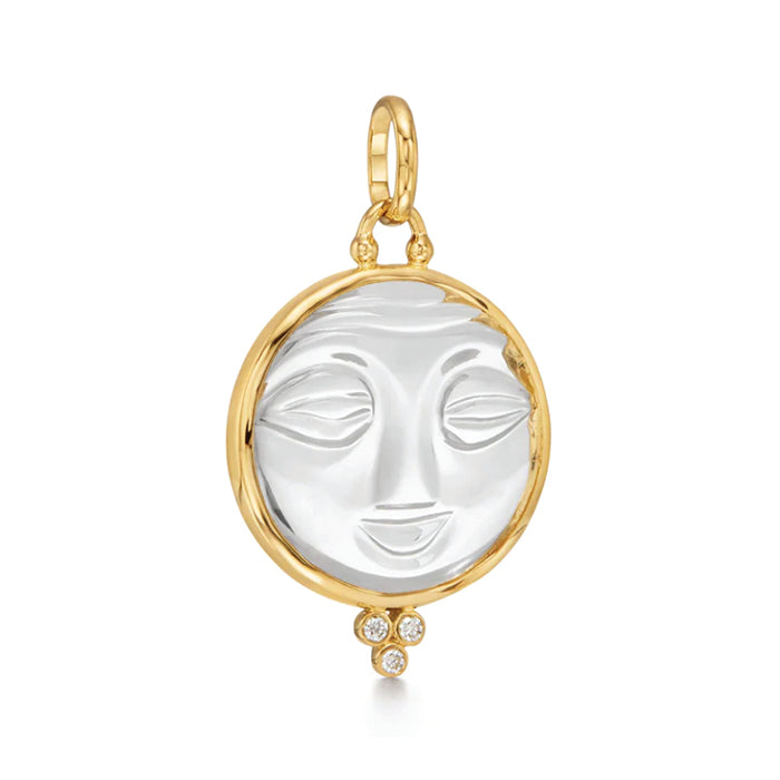 Temple St. Clair 18K Moonface Pendant 25mm - P71852-CRMNFC25