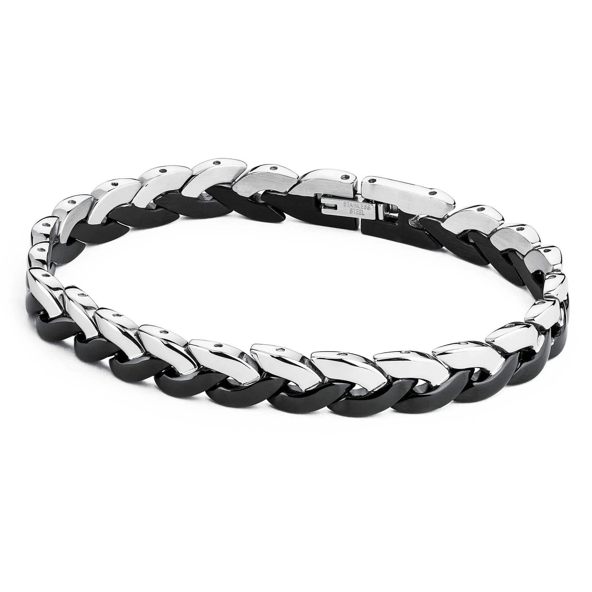 Viper Black and Steel Bracelet (Silver-Black)