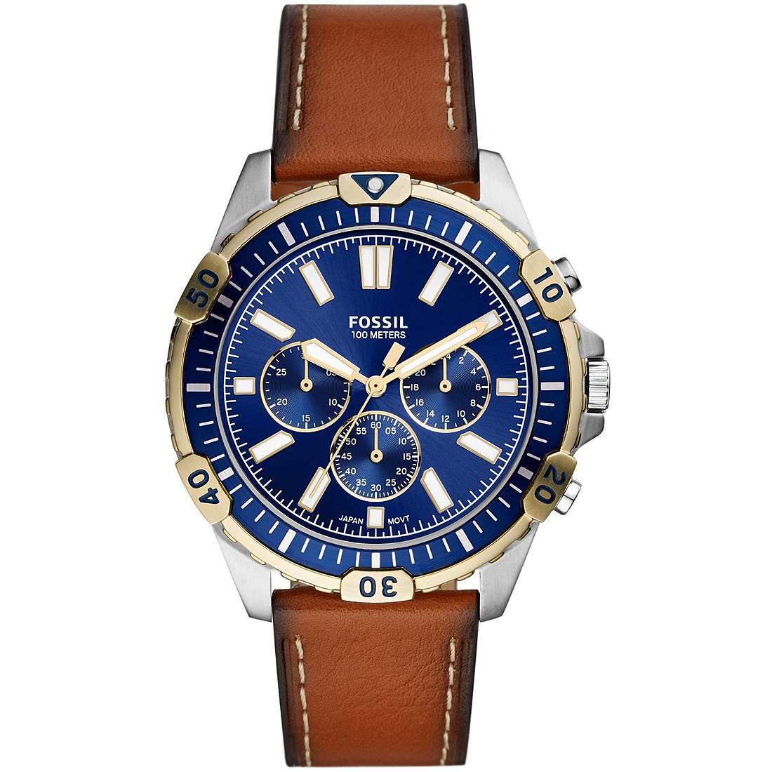 Garrett Chronograph Luggage Leather Watch