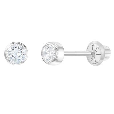 BEZEL ROUND EARRINGS