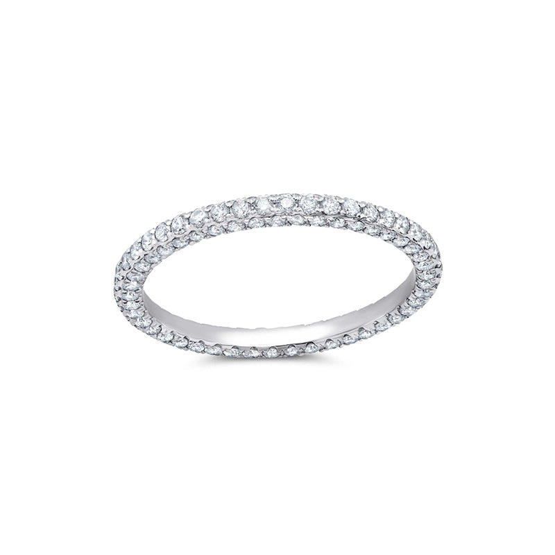 Graziela 14k White Gold 1.00ctw Diamond 3-Sided Eternity Band- WBR-1201170