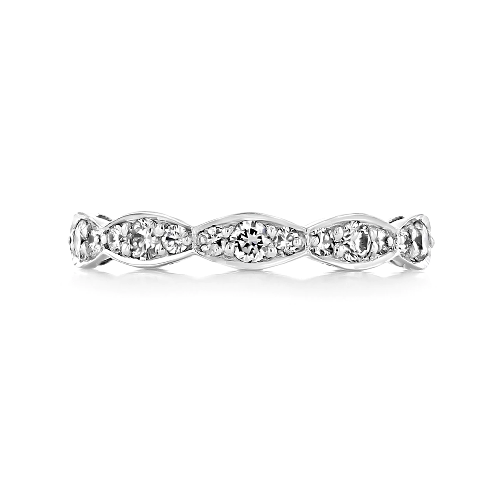 Tacori 18K White Gold Sculpted Crescent Wedding Band- 46-234W