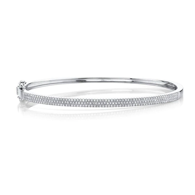 14k White Gold 0.52ctw Diamond Pave Bangle Bracelet- SC55002255ZS