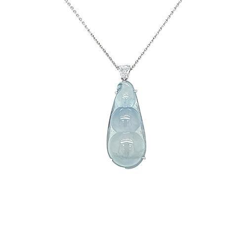 White Jade Pea Pendant and Chain