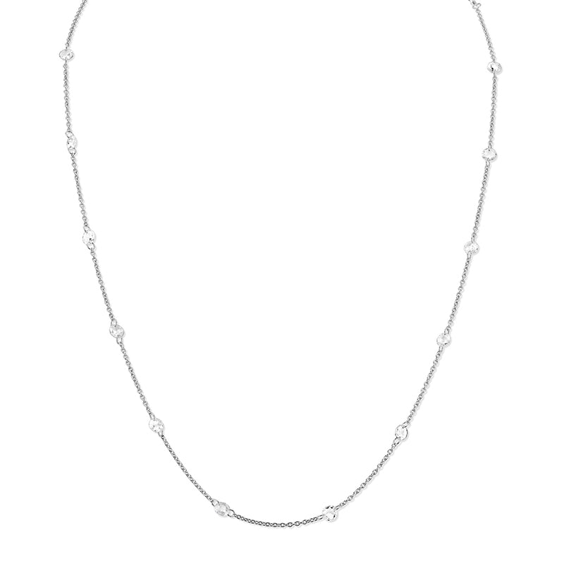 Sloane Street 18k White Gold Rose Cut Diamond Necklace- SS-CH021-WD-W
