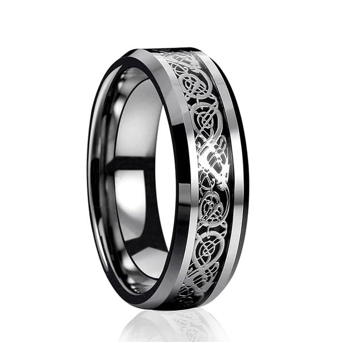 6MM Dragon Design Tungsten Carbide Wedding and Engagement Bridal Band Ring Sets