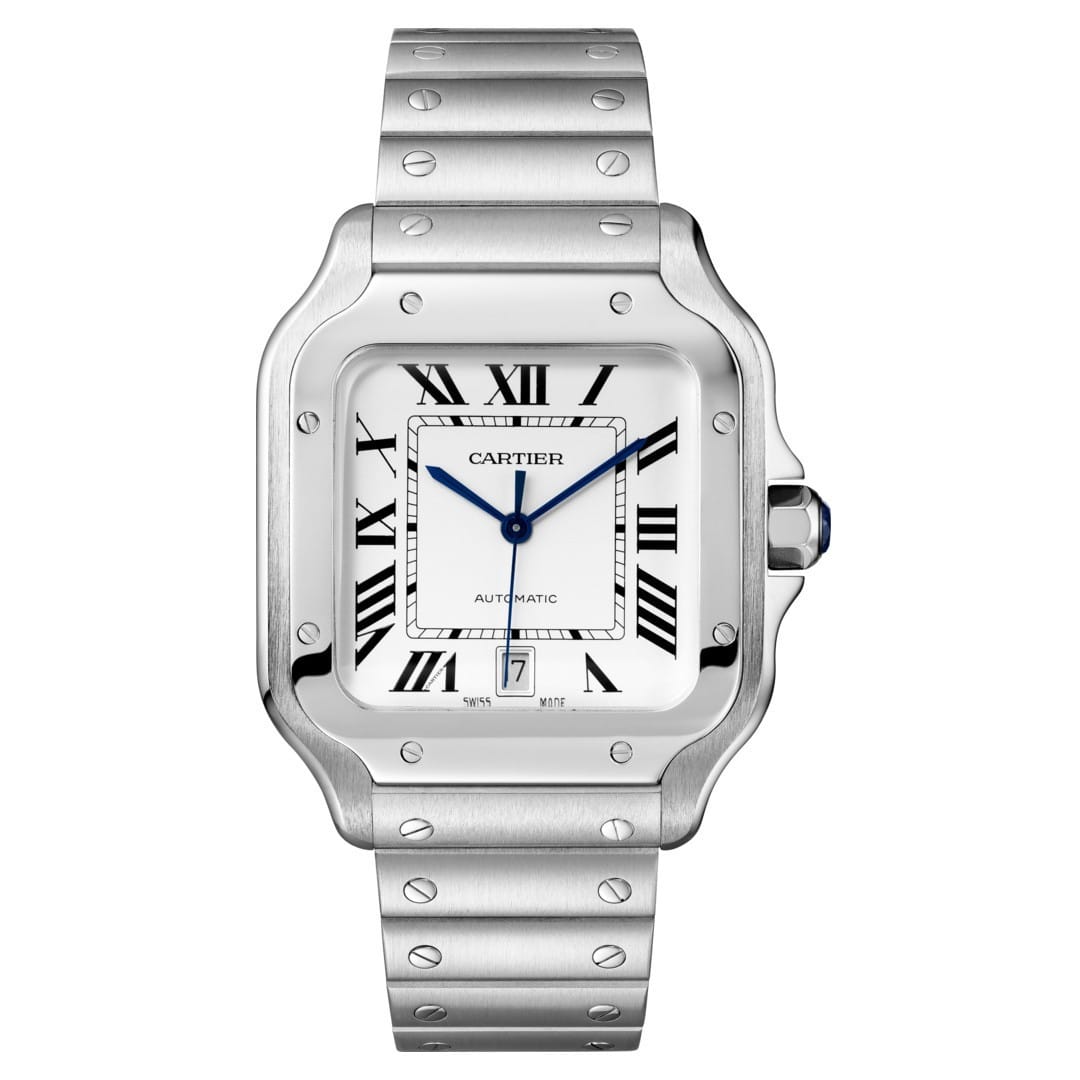 Cartier WSSA0018 Santos Silvered Opaline Dial Men’s Watch