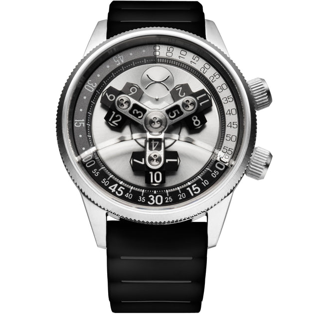 Xeric Vendetta II Automatic Wandering Hour Silver Black