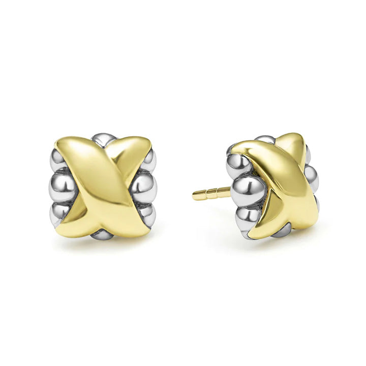 Lagos Embrace Two-Tone X Stud Earrings - 01-82054-00
