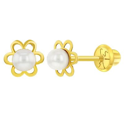 CULTURED PEARL FLOWER EARRINGS