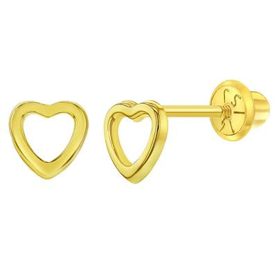 YELLOW OPEN HEART EARRINGS