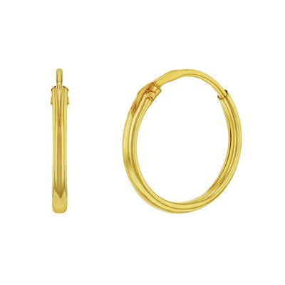 POLISH PLAIN ENDLESS SMALL HOOP EARRINGS